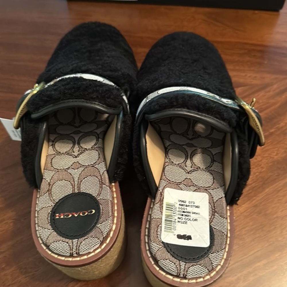 NEW‼️COACH Dylan Shearling Platform Clogs